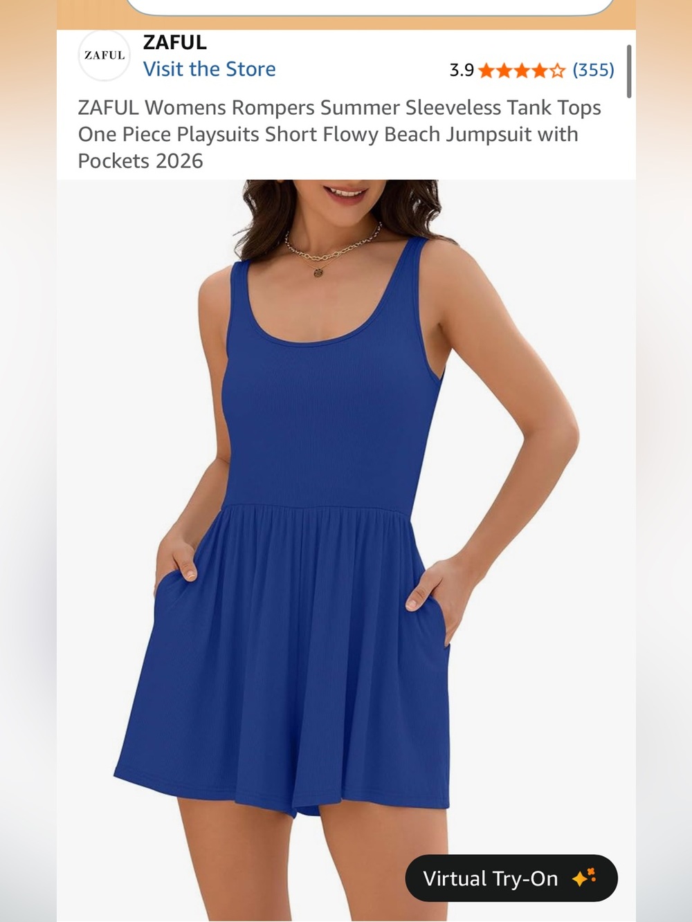 2/$7 Royal Blue Romper